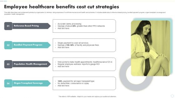 Employee Healthcare Benefits Cost Cut Strategies Structure PDF