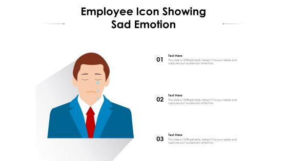 Employee Icon Showing Sad Emotion Ppt PowerPoint Presentation Gallery Background Image PDF