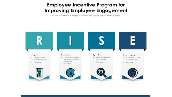 Employee Incentive Program For Improving Employee Engagement Ppt PowerPoint Presentation Background PDF