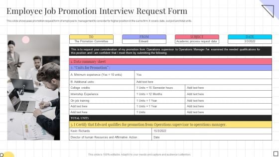 Employee Job Promotion Interview Request Form Elements PDF