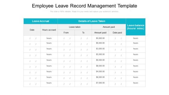 Employee Leave Record Management Template Ppt PowerPoint Presentation Show Portrait PDF