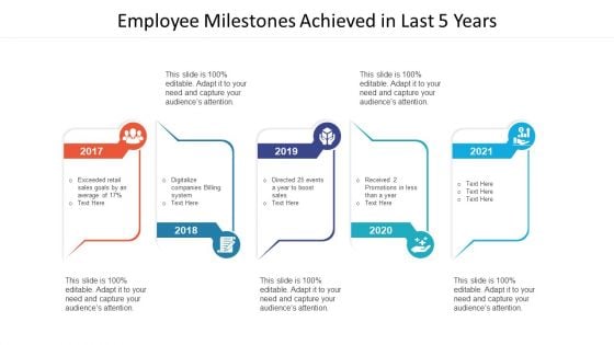 Employee Milestones Achieved In Last 5 Years Ppt PowerPoint Presentation Gallery Show PDF