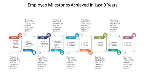 Employee Milestones Achieved In Last 9 Years Ppt PowerPoint Presentation File Mockup PDF