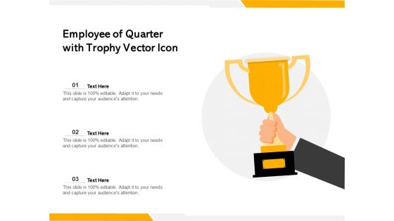 Employee Of Quarter With Trophy Vector Icon Ppt PowerPoint Presentation Ideas PDF