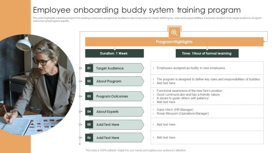 Employee Onboarding Buddy System Training Program Ppt Professional Model PDF