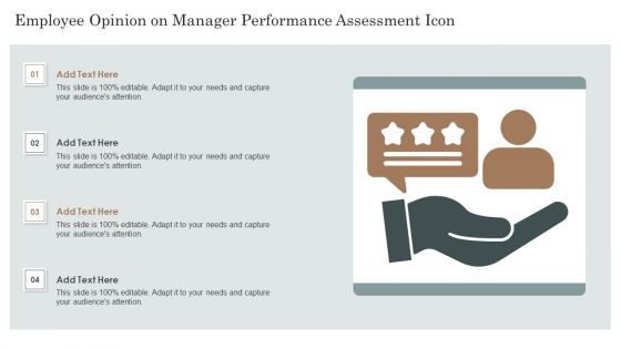 Employee Opinion On Manager Performance Assessment Icon Icons PDF