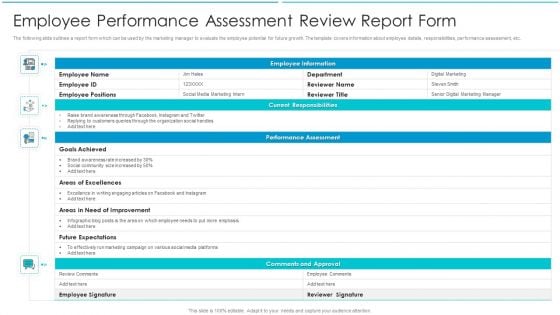 Employee Performance Assessment Review Report Form Microsoft PDF