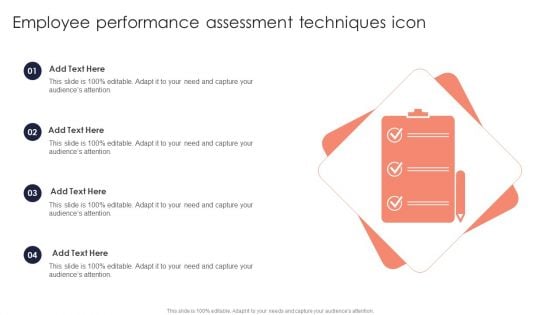 Employee Performance Assessment Techniques Icon Topics PDF