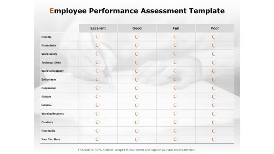 Employee Performance Assessment Template Ppt PowerPoint Presentation Inspiration Outfit