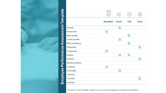 Employee Performance Assessment Template Ppt PowerPoint Presentation Summary Diagrams