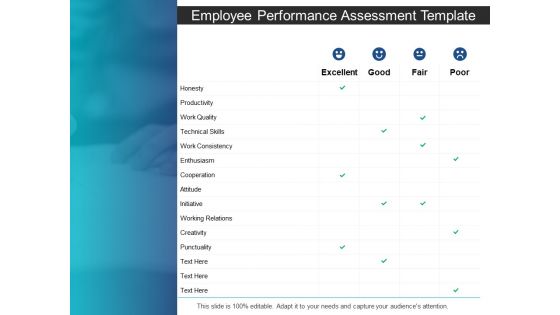 Employee Performance Assessment Template Technical Skills Ppt PowerPoint Presentation Professional Design Templates