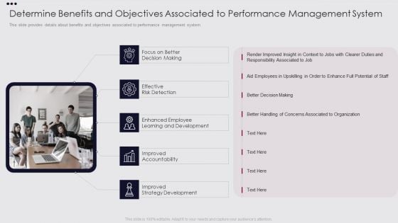 Employee Performance Improvement Framework Determine Benefits And Objectives Pictures PDF