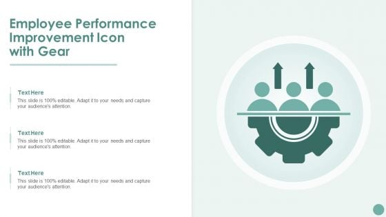 Employee Performance Improvement Icon With Gear Portrait PDF