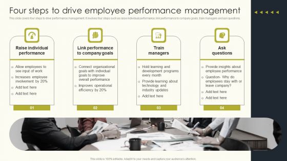 Employee Performance Management To Enhance Organizational Growth Four Steps To Drive Employee Pictures PDF