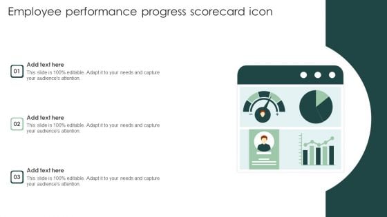 Employee Performance Progress Scorecard Icon Diagrams PDF