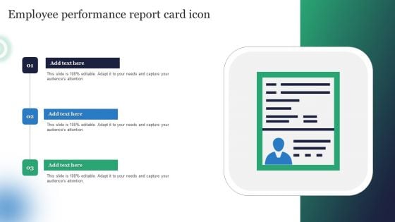 Employee Performance Report Card Icon Elements PDF