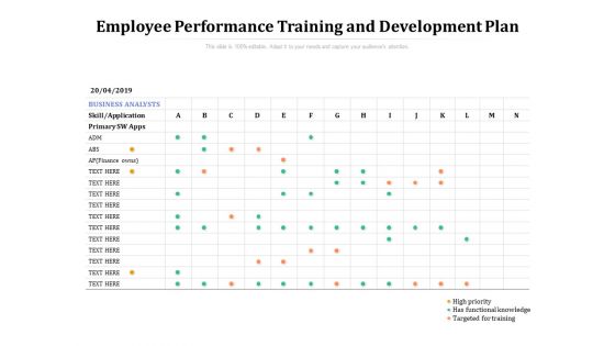 Employee Performance Training And Development Plan Ppt PowerPoint Presentation Summary Icon