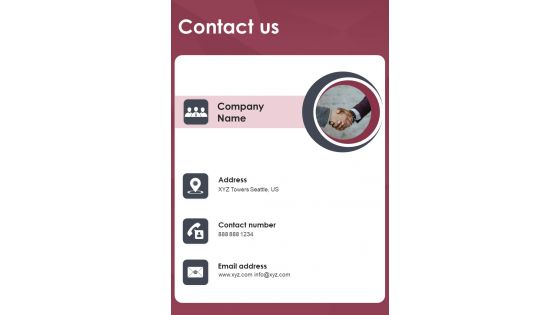 Employee Perk Administration Proposal Contact Us One Pager Sample Example Document Employee Perk Administration Proposal Contact Us One Pager Sample Example Document