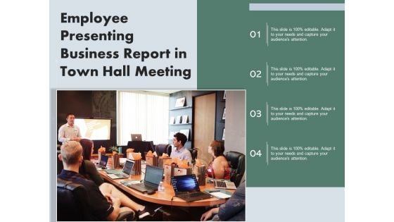 Employee Presenting Business Report In Town Hall Meeting Ppt PowerPoint Presentation Model Vector PDF Employee Presenting Business Report In Town Hall Meeting Ppt PowerPoint Presentation Model Vector PDF