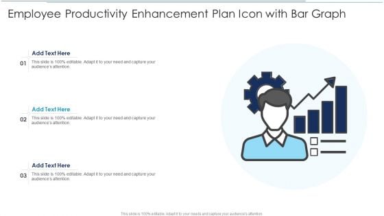 Employee Productivity Enhancement Plan Icon With Bar Graph Slides PDF