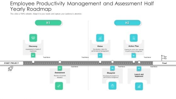 Employee Productivity Management And Assessment Half Yearly Roadmap Clipart