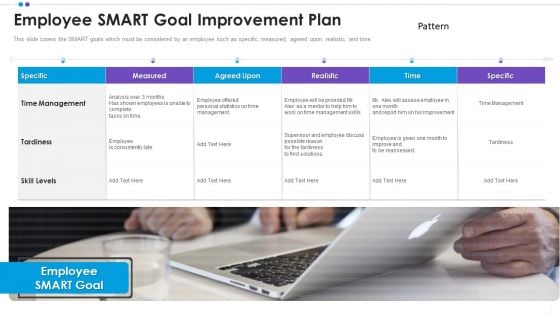 Employee Professional Development Employee SMART Goal Improvement Plan Mockup PDF