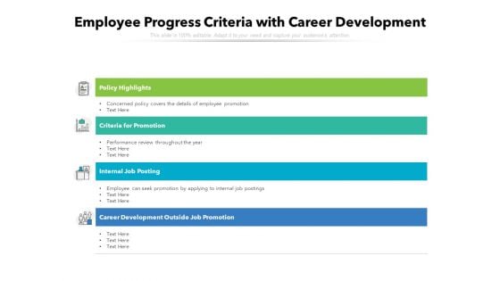 Employee Progress Criteria With Career Development Ppt PowerPoint Presentation File Portfolio PDF