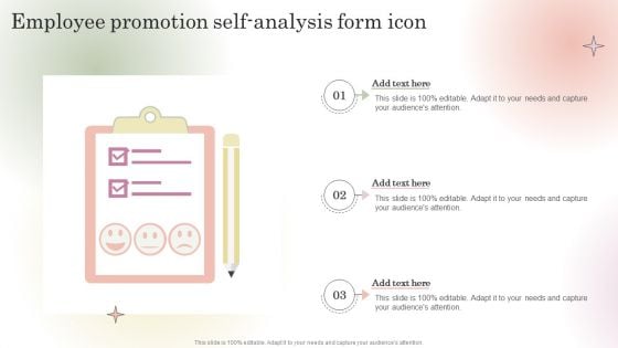 Employee Promotion Self Analysis Form Icon Pictures PDF