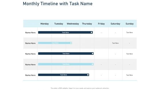 Employee Recognition Award Monthly Timeline With Task Name Ppt PowerPoint Presentation Model Slide Portrait