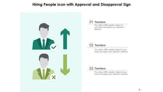 Employee Recruiting Symbol Disapproval Sign During Onboarding Magnifying Glass Ppt PowerPoint Presentation Complete Deck