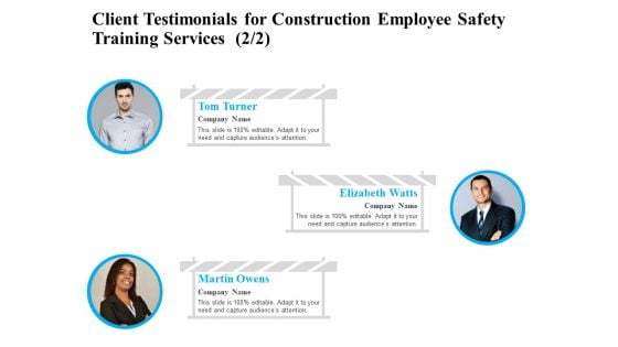 Employee Safety Health Training Program Client Testimonials For Construction Training Services Designs PDF