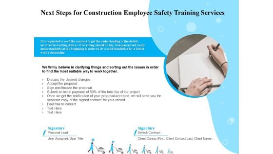 Employee Safety Health Training Program Next Steps For Construction Employee Training Services Sample PDF