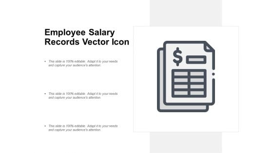 Employee Salary Records Vector Icon Ppt PowerPoint Presentation Outline