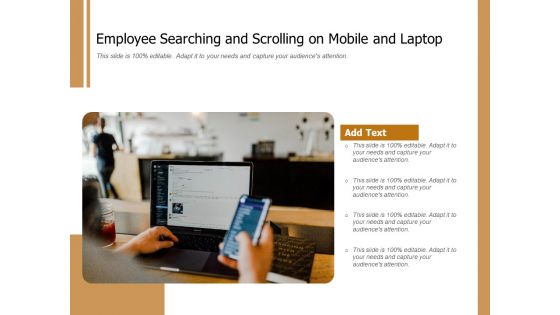 Employee Searching And Scrolling On Mobile And Laptop Ppt PowerPoint Presentation Gallery Clipart PDF