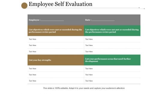 Employee Self Evaluation Ppt PowerPoint Presentation File Background Designs