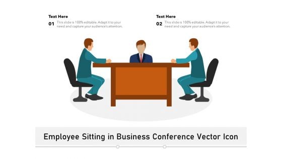 Employee Sitting In Business Conference Vector Icon Ppt PowerPoint Presentation Professional Visual Aids PDF