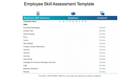 Employee Skill Assessment Template Maintenance Ppt PowerPoint Presentation Ideas Outfit