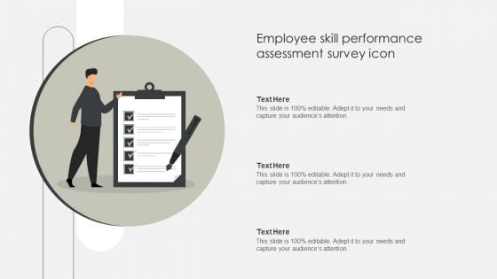 Employee Skill Performance Assessment Survey Icon Summary PDF