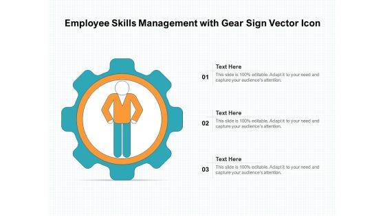 Employee Skills Management With Gear Sign Vector Icon Ppt PowerPoint Presentation File Deck PDF