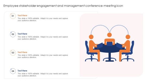 Employee Stakeholder Engagement And Management Conference Meeting Icon Formats PDF
