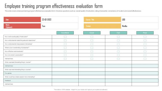 Employee Training Program Effectiveness Evaluation Enhancing Organization Productivity By Implementing Download PDF