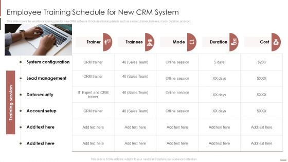 Employee Training Schedule For New CRM System Microsoft PDF Employee Training Schedule For New CRM System Microsoft PDF