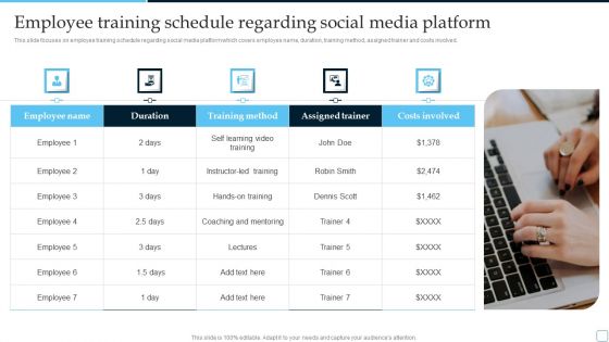 Employee Training Schedule Regarding Social Media Platform Tactical Plan To Enhance Social Ideas PDF