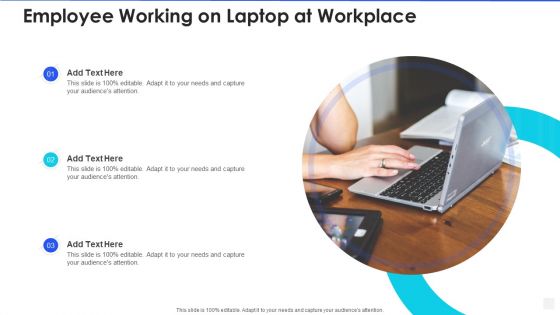 Employee Working On Laptop At Workplace Designs PDF