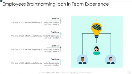 Employees Brainstorming Icon In Team Experience Rules PDF