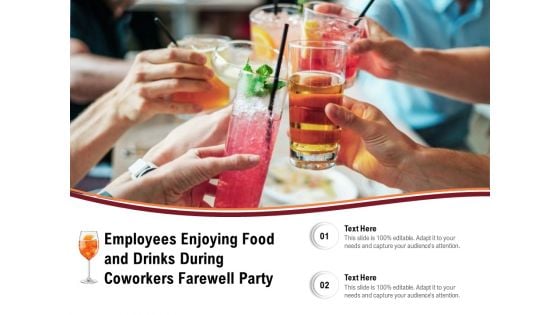 Employees Enjoying Food And Drinks During Coworkers Farewell Party Ppt PowerPoint Presentation File Structure PDF