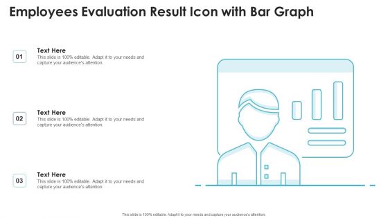 Employees Evaluation Result Icon With Bar Graph Professional PDF