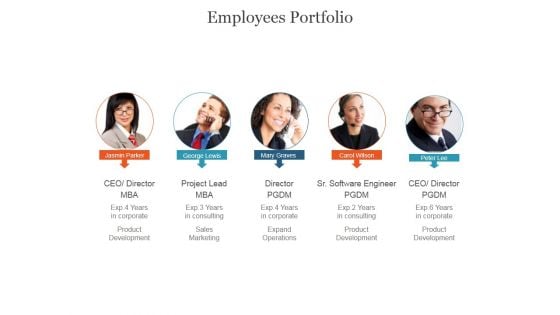 Employees Portfolio Ppt PowerPoint Presentation Clipart