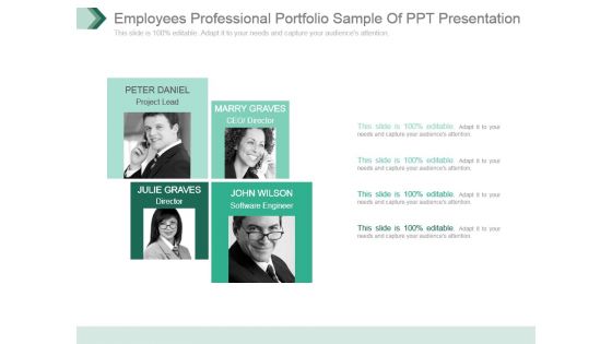 Employees Professional Portfolio Sample Of Ppt Presentation