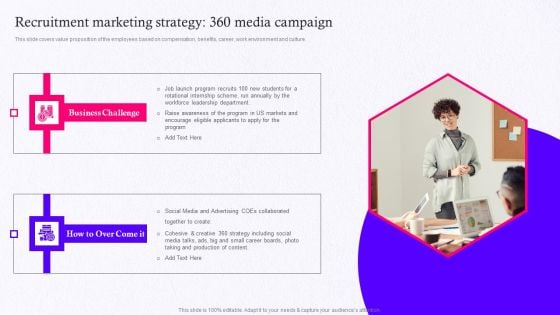 Employer Brand Marketing On Social Media Platform Recruitment Marketing Strategy 360 Media Campaign Diagrams PDF Employer Brand Marketing On Social Media Platform Recruitment Marketing Strategy 360 Media Campaign Diagrams PDF
